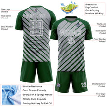 Load image into Gallery viewer, Custom Green Gray-White Lines Sublimation Soccer Uniform Jersey
