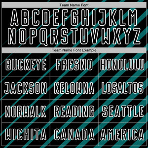 Custom Teal Black-White Lines Sublimation Soccer Uniform Jersey