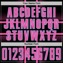 Load image into Gallery viewer, Custom Black Pink-Light Blue Lines Sublimation Soccer Uniform Jersey
