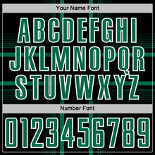 Load image into Gallery viewer, Custom Black Kelly Green-White Lines Sublimation Soccer Uniform Jersey
