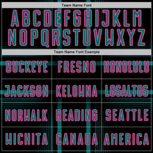 Load image into Gallery viewer, Custom Black Teal-Pink Lines Sublimation Soccer Uniform Jersey
