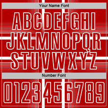 Load image into Gallery viewer, Custom Red White Lines Sublimation Soccer Uniform Jersey

