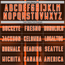 Load image into Gallery viewer, Custom Brown Orange-White Lines Sublimation Soccer Uniform Jersey
