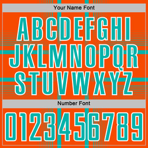 Custom Orange Aqua-White Lines Sublimation Soccer Uniform Jersey