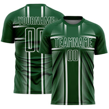 Load image into Gallery viewer, Custom Green White Lines Sublimation Soccer Uniform Jersey
