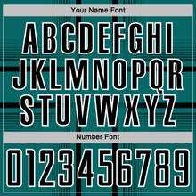 Load image into Gallery viewer, Custom Teal Black-White Lines Sublimation Soccer Uniform Jersey
