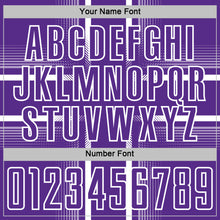 Load image into Gallery viewer, Custom Purple White Lines Sublimation Soccer Uniform Jersey
