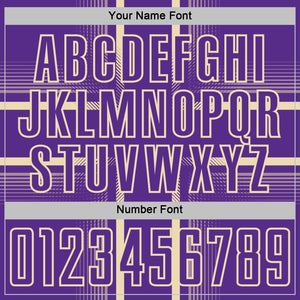 Custom Purple Cream Lines Sublimation Soccer Uniform Jersey