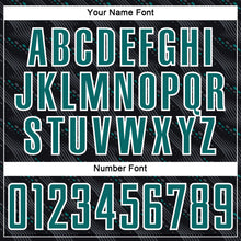 Load image into Gallery viewer, Custom Black Teal-White Slant Lines Sports Sublimation Soccer Uniform Jersey
