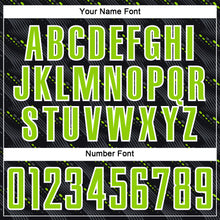 Load image into Gallery viewer, Custom Black Neon Green-White Slant Lines Sports Sublimation Soccer Uniform Jersey
