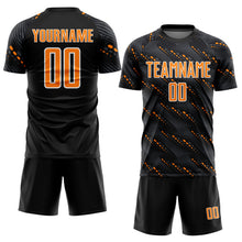Load image into Gallery viewer, Custom Black Bay Orange-White Slant Lines Sports Sublimation Soccer Uniform Jersey
