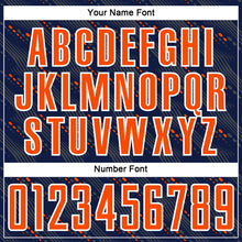 Load image into Gallery viewer, Custom Navy Orange-White Slant Lines Sports Sublimation Soccer Uniform Jersey
