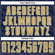 Load image into Gallery viewer, Custom Navy Old Gold-White Slant Lines Sports Sublimation Soccer Uniform Jersey
