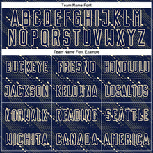 Load image into Gallery viewer, Custom Navy Cream Slant Lines Sports Sublimation Soccer Uniform Jersey
