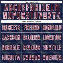 Load image into Gallery viewer, Custom Navy Crimson-White Slant Lines Sports Sublimation Soccer Uniform Jersey

