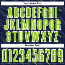 Load image into Gallery viewer, Custom Navy Neon Green-White Slant Lines Sports Sublimation Soccer Uniform Jersey
