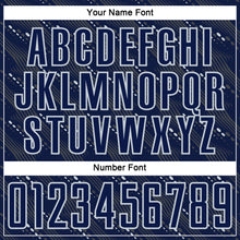 Load image into Gallery viewer, Custom Navy Silver Slant Lines Sports Sublimation Soccer Uniform Jersey
