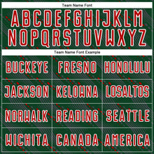 Load image into Gallery viewer, Custom Green Red-White Slant Lines Sports Sublimation Soccer Uniform Jersey
