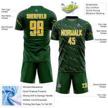 Load image into Gallery viewer, Custom Green Yellow-White Slant Lines Sports Sublimation Soccer Uniform Jersey
