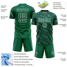 Load image into Gallery viewer, Custom Kelly Green White Slant Lines Sports Sublimation Soccer Uniform Jersey
