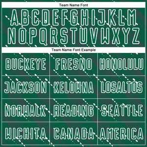 Custom Kelly Green White Slant Lines Sports Sublimation Soccer Uniform Jersey