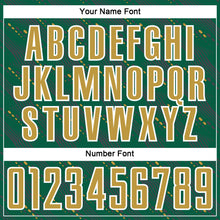 Load image into Gallery viewer, Custom Kelly Green Old Gold-White Slant Lines Sports Sublimation Soccer Uniform Jersey
