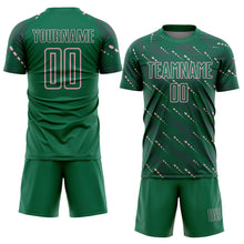 Load image into Gallery viewer, Custom Kelly Green Light Pink Slant Lines Sports Sublimation Soccer Uniform Jersey
