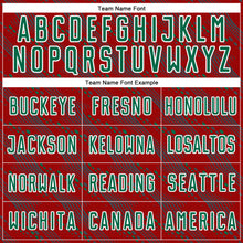 Load image into Gallery viewer, Custom Red Kelly Green-White Slant Lines Sports Sublimation Soccer Uniform Jersey
