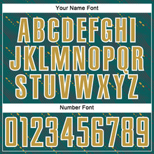 Load image into Gallery viewer, Custom Teal Old Gold-White Slant Lines Sports Sublimation Soccer Uniform Jersey

