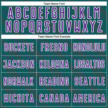 Load image into Gallery viewer, Custom Teal Purple-White Slant Lines Sports Sublimation Soccer Uniform Jersey
