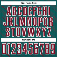 Load image into Gallery viewer, Custom Teal Crimson-White Slant Lines Sports Sublimation Soccer Uniform Jersey
