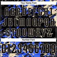 Load image into Gallery viewer, Custom Black Cream-Royal Fluid Art Splash Sublimation Soccer Uniform Jersey
