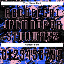 Charger l&#39;image dans la galerie, Custom Black Light Pink-Royal Fluid Art Splash Sublimation Soccer Uniform Jersey
