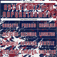 Charger l&#39;image dans la galerie, Custom Navy Crimson-White Fluid Art Splash Sublimation Soccer Uniform Jersey
