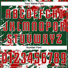 Load image into Gallery viewer, Custom Green Red-White Fluid Art Splash Sublimation Soccer Uniform Jersey
