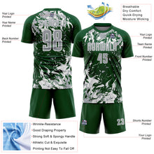 Load image into Gallery viewer, Custom Green Gray-White Fluid Art Splash Sublimation Soccer Uniform Jersey
