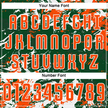 Load image into Gallery viewer, Custom Green Orange-White Fluid Art Splash Sublimation Soccer Uniform Jersey

