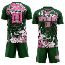 Load image into Gallery viewer, Custom Green Pink-White Fluid Art Splash Sublimation Soccer Uniform Jersey
