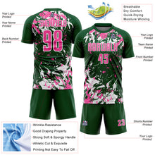 Load image into Gallery viewer, Custom Green Pink-White Fluid Art Splash Sublimation Soccer Uniform Jersey

