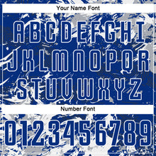 Load image into Gallery viewer, Custom Royal Gray-White Fluid Art Splash Sublimation Soccer Uniform Jersey
