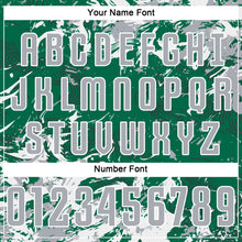Load image into Gallery viewer, Custom Kelly Green Gray-White Fluid Art Splash Sublimation Soccer Uniform Jersey
