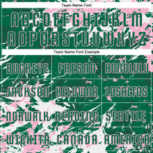 Load image into Gallery viewer, Custom Kelly Green Light Pink-White Fluid Art Splash Sublimation Soccer Uniform Jersey

