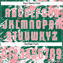 Load image into Gallery viewer, Custom Kelly Green Medium Pink-White Fluid Art Splash Sublimation Soccer Uniform Jersey
