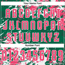 Load image into Gallery viewer, Custom Kelly Green Neon Pink-White Fluid Art Splash Sublimation Soccer Uniform Jersey
