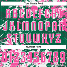 Load image into Gallery viewer, Custom Kelly Green Pink-White Fluid Art Splash Sublimation Soccer Uniform Jersey
