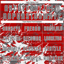 Load image into Gallery viewer, Custom Red Steel Gray-White Fluid Art Splash Sublimation Soccer Uniform Jersey
