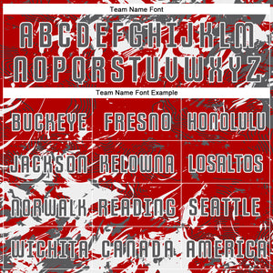Custom Red Steel Gray-White Fluid Art Splash Sublimation Soccer Uniform Jersey