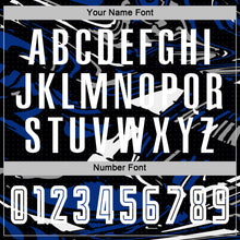 Load image into Gallery viewer, Custom Figure White Black-Royal Fluid Art Splash Sublimation Soccer Uniform Jersey
