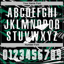 Load image into Gallery viewer, Custom Figure White Black-Kelly Green Fluid Art Splash Sublimation Soccer Uniform Jersey

