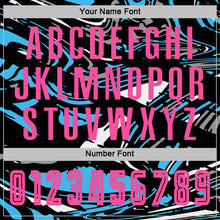 Load image into Gallery viewer, Custom Figure Pink Black-Sky Blue Fluid Art Splash Sublimation Soccer Uniform Jersey
